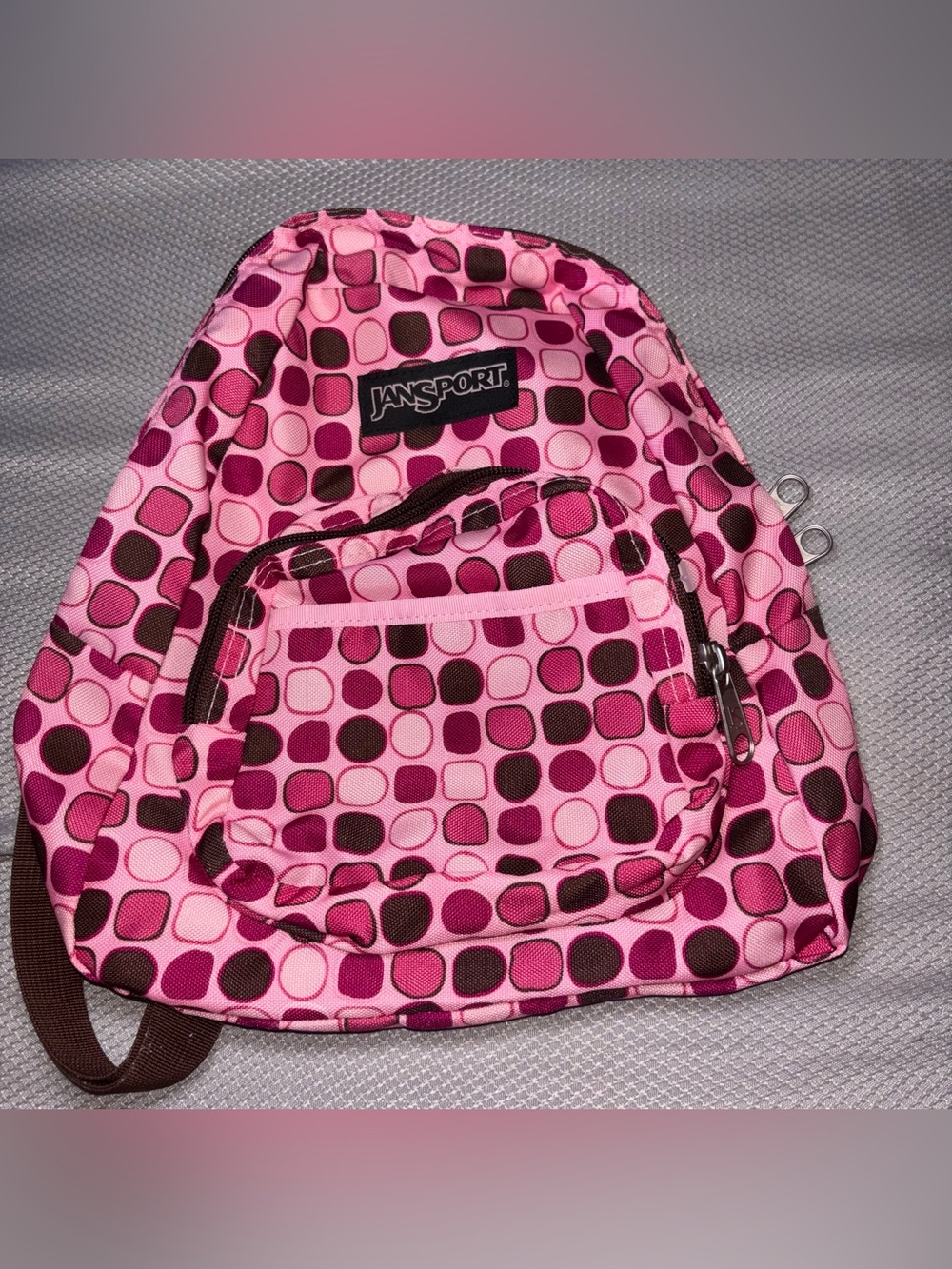 Vintage Y2K Jansport mini back pack pink retro mod print excellent condition
